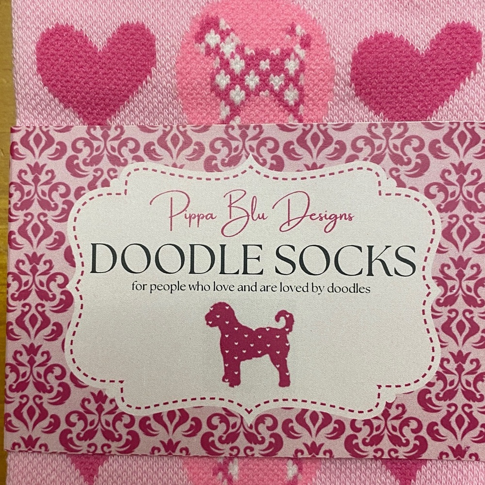 Pink and Blue Doodle Socks - Picture 3 of 6